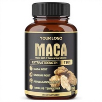 Complément Sportif à Marque Blanche Maca Ginseng Racine Ashwagandha Poudre Énergisante Capsules d'Extrait de Racine de Maca