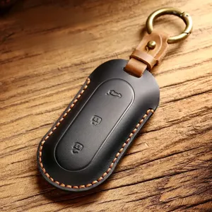 เคสหนังหุ้มกุญแจรถยนต์ พวงกุญแจ กระเป๋าป้องกัน สำหรับรถยนต์ Leading Ideal One Li Auto L9  พร้อมพวงกุญแจแบบย้อนยุค - Product Image 2