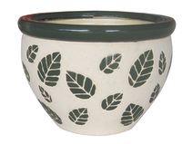 Pots en céramique bleu marine pour l'intérieur, émaillés, avec motif de tournesol, pot rond en poterie pour la décoration de la maison et du jardin, pour utilisation au sol