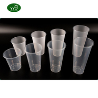 Gobelets à thé au lait à paroi simple en plastique PP transparent incassable, réutilisables, personnalisables avec logo, 600 ml (20 oz), compatibles lave-vaisselle, VVG