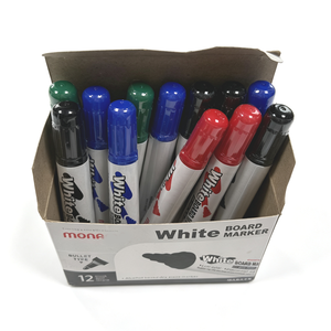 Marcadores para Pizarra Blanca con Punta de Bala, Caja de 12 Piezas, Negro, Rojo, Verde, Azul, Tinta a Base de Alcohol de Borrado en Seco para Escribir en Pizarra Blanca - Product Image 1