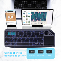 Keyboard Nirkabel dengan Touchpad OEM Bluetooth 5.0 Keyboard Mini Isi Ulang untuk Smart TV Android TV Box HTPC Media Player
