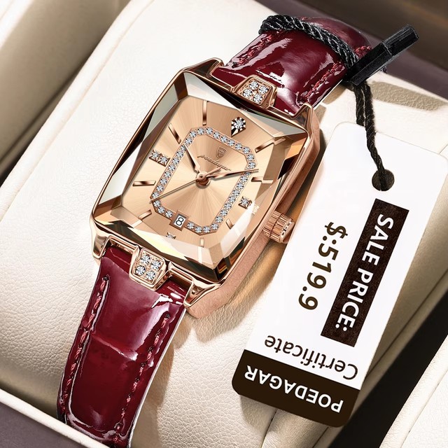 POEDAGAR 785 Waterproof Date Rectangle Watch for Woman Luxury High Quality Women Wristwatch Leather Quartz Women's Watches Reloj