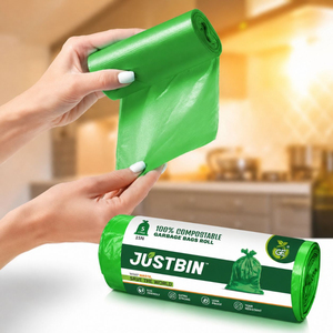 Bolsas de Basura Compostables Ecológicas Justbin en Rollo, Forros Biodegradables para Contenedores de Basura para Uso Diario - Product Image 6