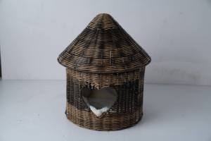 Comodo Letto Rialzato per Gatti, Cuccia per Animali Domestici, Letto Confortevole per Amici Pelosi, Casa per Gatti in Rattan - Product Image 3