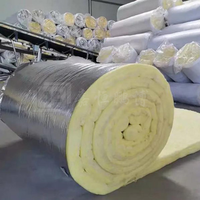 Feuille d'aluminium réfléchissante en laine de verre thermoscellée absorbant le son Kraft recouvert de papier matériaux d'isolation en laine de verre