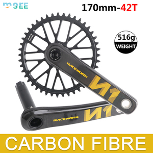 SeeMore <span class=keywords><strong>Crank</strong></span> 29MM Axis T800 40-46T 空心曲柄臂组 170mm 单速 GXP 链环 公路自行车碳纤维曲柄套件 - Product Image 4