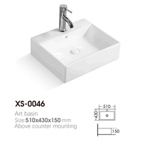 YIDA Produit populaire Céramique blanche Bassin d'art Fabricant de céramique Évier de table en porcelaine Lavabo de salle de bains en forme de rectangle