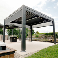 Pergola motorisée en alliage d'aluminium avec auvent électrique - Imperméable, résistante au vent, télécommande, structure de jardin extérieure