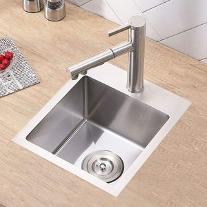 Hot-bán tùy chỉnh thép không gỉ duy nhất lưu vực bồn rửa hình vuông với drainer tay-chải cho nhà bếp RV trang trại sử dụng - Product Image 3