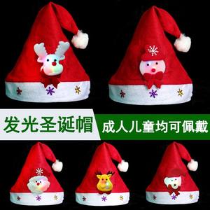 Nouvelles décorations de Noël à LED, chapeaux de Père Noël pour adultes et enfants, chapeaux de Père Noël de dessin animé, bonhomme de neige, élan - Product Image 6