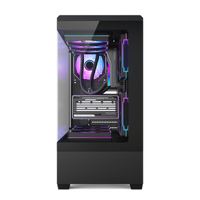 Boîtier PC Gaming Micro ATX Mid Tower en Gros, Châssis d'Ordinateur de Bureau avec Fenêtre Latérale en Verre Trempé