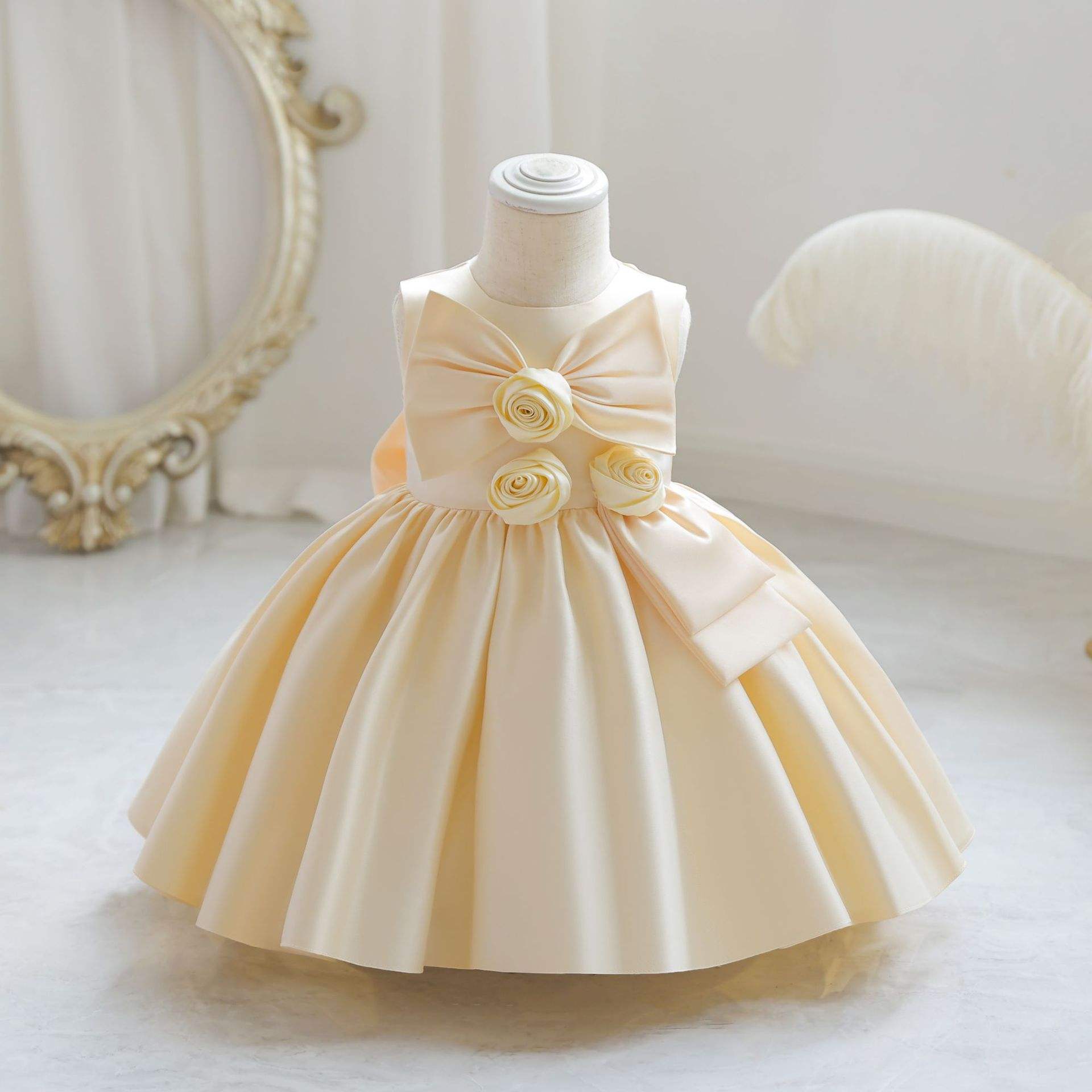 Flower Ceremony Pink 1st Birthday Dress Princess Style