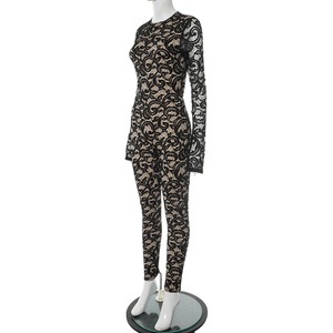 Viviblook 2025 J25JP111ผู้หญิงจั๊มสูทคอกลมลูกไม้ติดกระดุมเปลือยหลังจั๊มสูทแบบชิ้นเดียวสำหรับผู้หญิงบอดี้คอน - Product Image 4