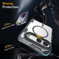 Coque de luxe 2026 pour iPhone 18 DUO avec protection antichoc TPE aux 4 coins, support métallique pour appareil photo, protection de charnière en TPU et étui magnétique