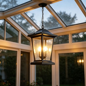 Factory Wholesale Courtyard Villa Balcony <b>Corridor</b> Lighting Aluminum Glass Ceiling <b>Light</b> Waterproof LED Pendant - Product Image 2