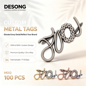 Vintage Custom Metal Brand Emblems Custom Design Sew-on Logo <b>Labels</b> Private <b>Name</b> Metal Tags for Jeans, Bags & Outfits - Product Image 1
