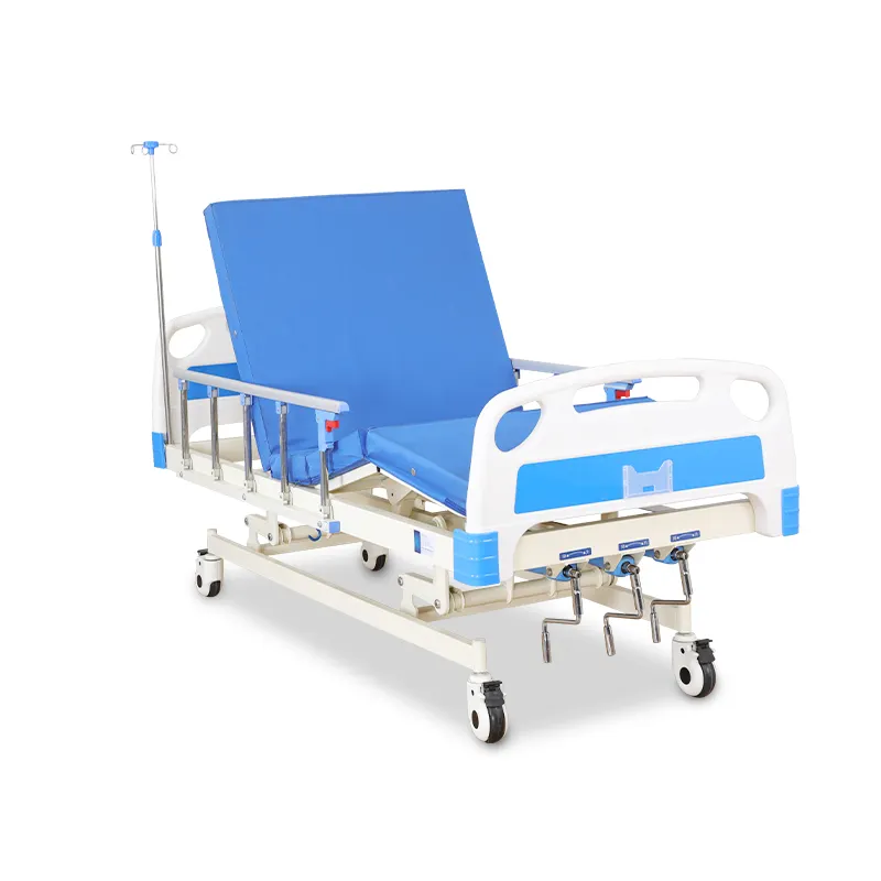 سرير كهربائي طبي للمرضى له 3 وظائف ويتميز بتصميم رائع لعام 2024، سرير رعاية منزلي يدوي بثلاثة زوايا وسرير رعاية