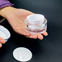 Emballage biodégradable 5g 10g 15g 30g 50g, pot en acrylique bleu à double paroi vide pour crème cosmétique, crème pour le soin de la peau