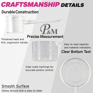 Cuillère doseuse en plastique blanc de 0,25 ml, 0,25 g, 1 g, 2 g, 3 g, 5 g, 10 g, 15 g pour poudre de lait, thé, sel, fond rond plat, cuillère à médicaments - Product Image 3