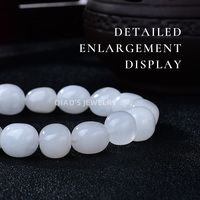 Bracelet authentique en jade Hanbai irrégulier, perles de pierre précieuse en marbre blanc véritable, bijoux énergétiques de guérison, vente en gros pour femmes et hommes, cadeau