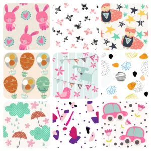 Support d'impression de dessin animé animal pour enfants tissu imprimé personnalisé OEM 100% tissu polyester tissu polyester