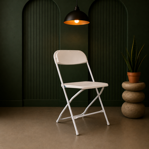 Flat Back Durable Lightweight Comfortable <b>Stackable</b> Portable Modern Plastic Folding <b>Chair</b> White Outdoor <b>Dining</b> Warehouse - Product Image 1