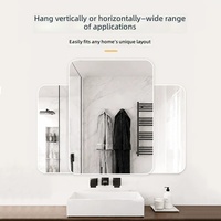 Aluminum Alloy Framed Bathroom Wall Mirror Glass No Punch Self Adhesive Factory Direct Wholesale Support Custom