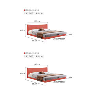<span class=keywords><strong>Lit</strong></span> flottant moderne italien, cadre en acier inoxydable XL, tricot circulaire, rembourrage en fil, élégant, durable, chambre principale, double - Product Image 6