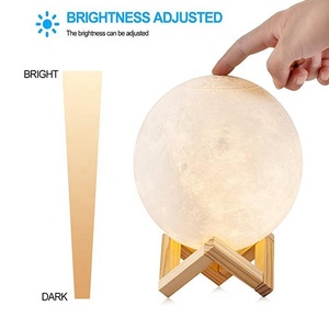 Lámpara de mesa táctil para escritorio, luz Led de noche, Luna <span class=keywords><strong>3d</strong></span>, con Bola de acrílico, Base de Abs y cargador Usb - Product Image 4