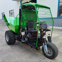 Petit Tricycle Mini Camion 4x4 à 3 Roues pour le Transport de Fruits de Palmier à Huile, Tracteur de Jardin et de Ferme, Benne Basculante pour Palmiers à Huile