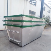 Bennes de chantier extérieures robustes pour la construction, en acier Q235 avec surface peinte, capacité de 3000-5000 kg, garantie 1 an