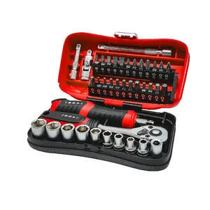 Tomac 39pcs Screwdriver And Bits Socket Universal Tool Ratchet Socket Professional Repair Hand Tools Set Box