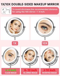 Wholesale Portable 360 Degrees Rotatable Double-Sided <b>LED</b> Metal Decorative Contemporary Design <b>Makeup</b> <b>Mirror</b> - Product Image 3