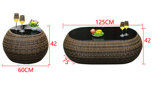 Fuera rústico Balcón de mimbre de sofás al aire libre sofá Muebles de Jardín poltrone in de mimbre - Product Image 4