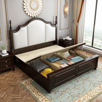 Cadre de lit en bois de mahogany massif de style victorien, design classique, cadre de tête de lit moins cher, meubles de haute qualité, sculpté à la main