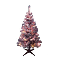1,20 m Rosa Künstlicher Schneebaum mit Warmweißen LED-Lichtern, Batteriebetrieben, Hochwertige Umweltfreundliche PVC-Feiertagsdekoration für Zuhause