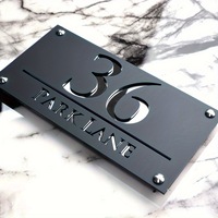 Plaques de numéros de maison personnalisées, lettres de rue, numéros de porte en plastique, plaques d'adresse, numéros de maison en acier inoxydable, panneaux de porte