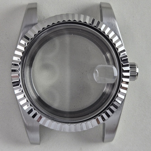 Boîtier de montre en acier inoxydable poli de 39 mm compatible avec le mouvement automatique mécanique <span class=keywords><strong>Seiko</strong></span> NH35A, étanche à 100 m, pièces de montre - Product Image 2