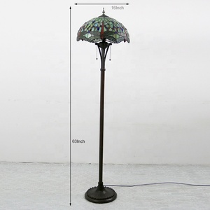 Lámpara de Pie Estilo Tiffany LongHuiJing de 63 Pulgadas de Altura, con Vidrio de Colores y Diseño Floral, para Dormitorio, Sala de Estar, Lectura, Restaurante - Product Image 6