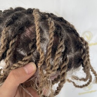 Système de remplacement capillaire en cheveux humains bruts pour hommes, toupet afro noir durable à base de dentelle complète, cheveux vierges, style Breadlock