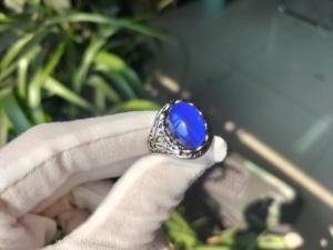 男性用ビンテージシルバーメッキカラー変化感情気分リング - Product Image 4