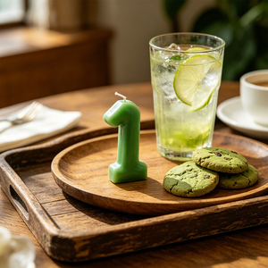 Candela Party Love Numero 1 Verde 6cm Candele di Compleanno adatte a persone sensibili - Product Image 6