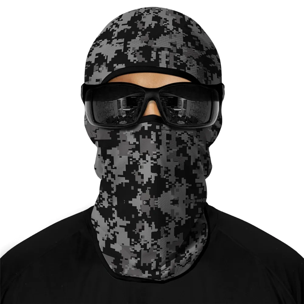Sea King camouflage Ice Silk head cover men's windproof motorbike sun protection Full Face 3D mask riding cover neck towel