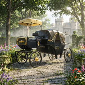 Carrosse de Victoria électrique noir pour visites touristiques, mariages, fêtes et Noël, carrosse à chevaux pour visites touristiques - Product Image 1
