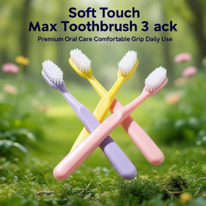Soft Touch Max Toothbrush 3 Pack Premium Oral Care Comfortable Grip Daily Use - Product Image 3
