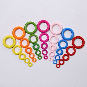 ACASAARTO LP230414 Anillo de madera redondo sin terminar de colores sólidos Fabricación de joyas DIY con cuentas de madera - Product Image 4