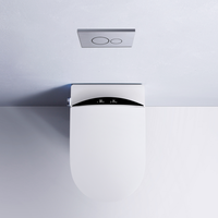 Inodoro Inteligente de Cerámica Alargado, Montado en la Pared, con Tanque Oculto, Cisterna Automática, Control Remoto y Asiento con Calefacción