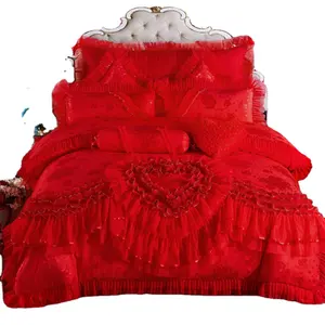 Set di biancheria da letto in pizzo di lusso stile americano Set di biancheria da letto alla moda