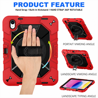 Nouvelle arrivée, étui antichoc en silicone renforcé pour PC, voyage en famille avec béquille rotative à 360 degrés pour iPad 10e génération 2022/11e génération 2025